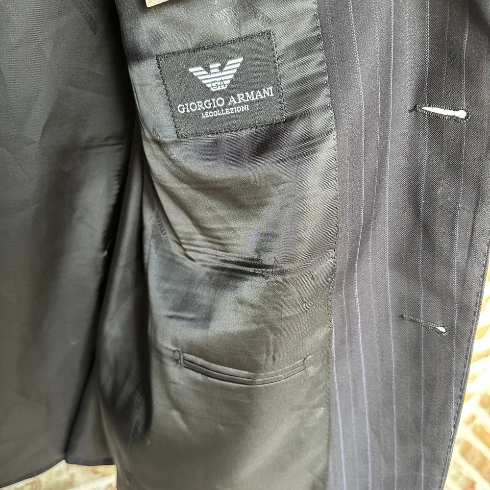 Giorgio Armani Blazer Mens 42R US Wool Blend‎ Sport Coat Pinstripe Jacket Luxury